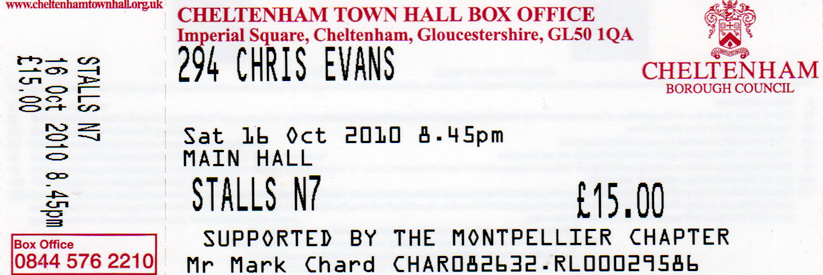CHRIS EVANS Ticket